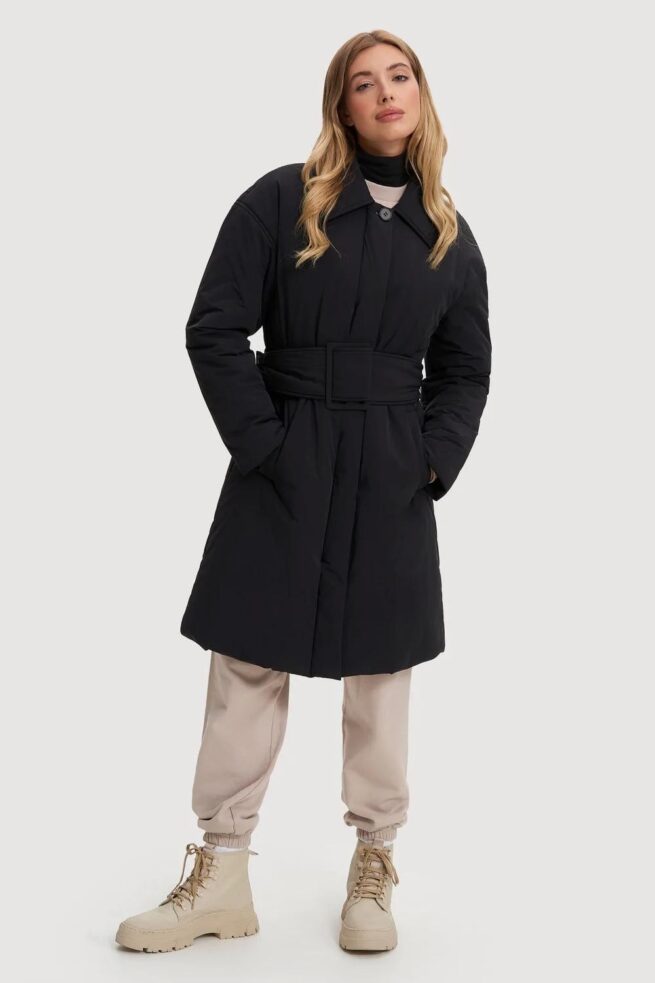 GREEN VEGAN LEATHER PUFFER JACKET