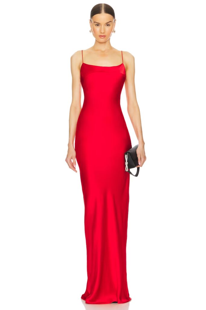 red wedding guest dress