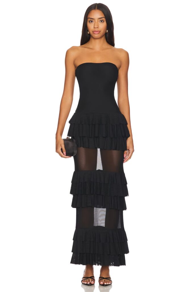 long elegant dresses for wedding guests